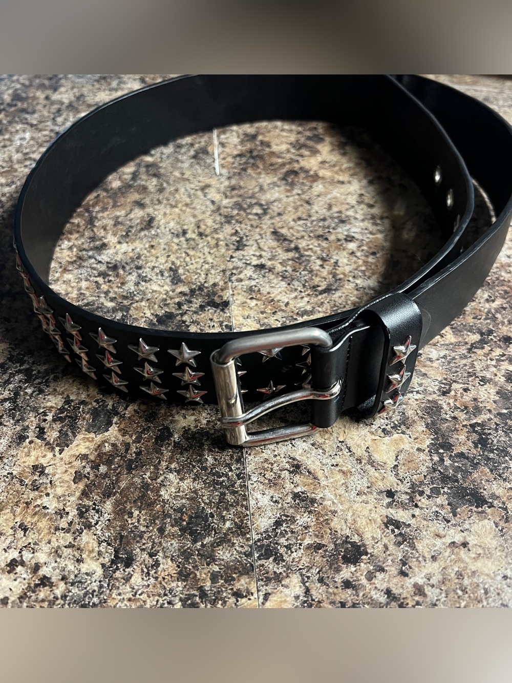 Hot Topic Black Star-Studded Men's Leather Belt